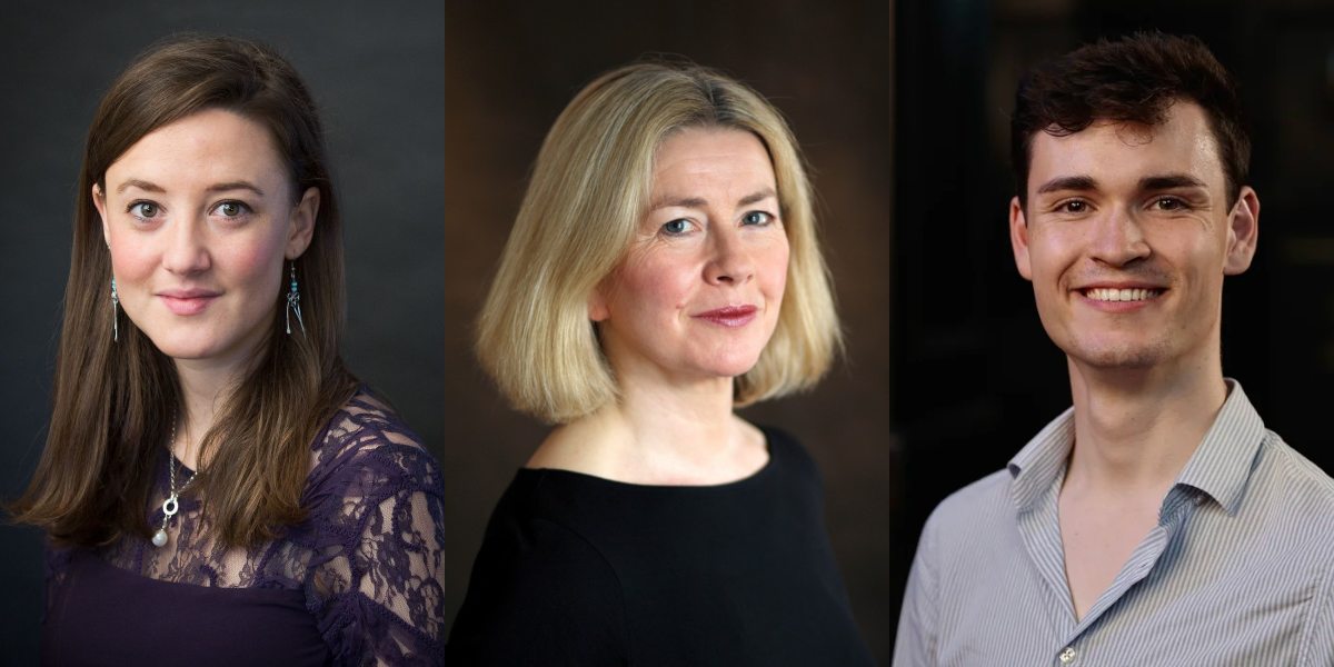 Photo of soloists, Jenni Harper, Jenny Samuel, and Oliver Turner
